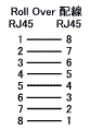 RJ45オス-RJ45オス Roll Over配線